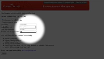 Create password