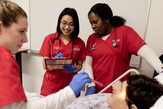 Nursing students in simulation lab